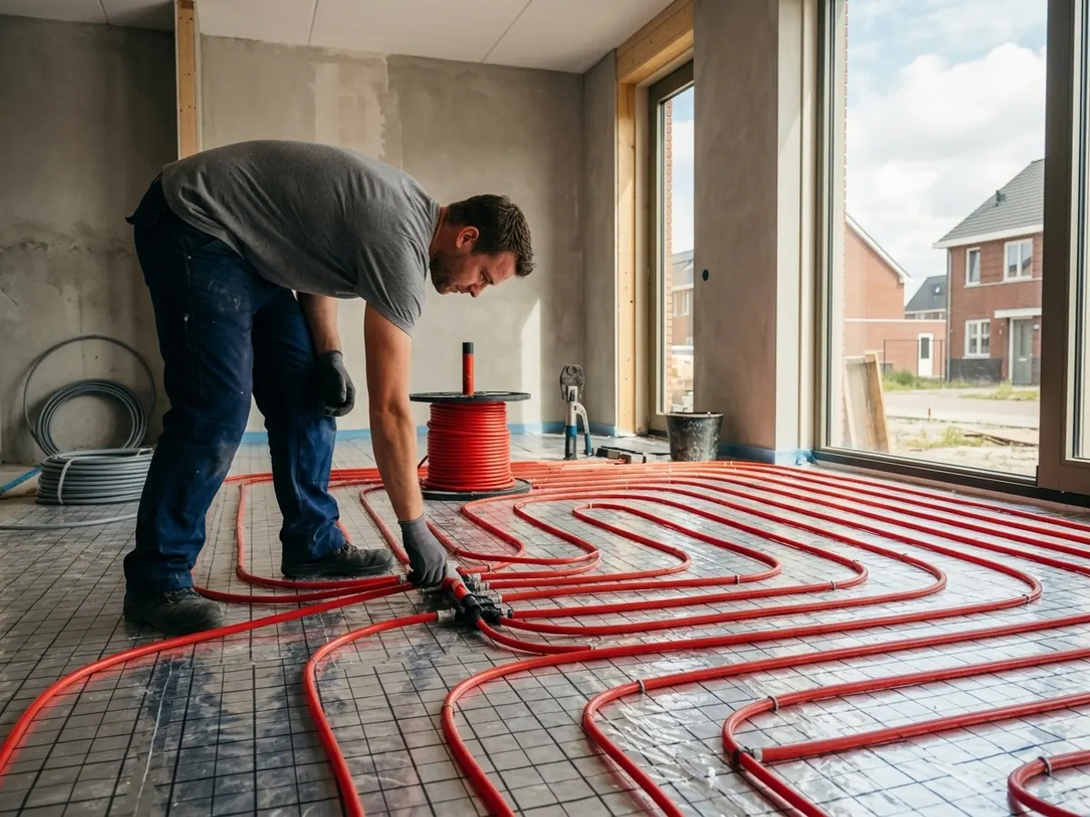 Vakkundig aangelegde vloerverwarming door Bouwbedrijf Land